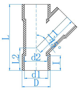 CPVC 45°三通 Tee 45°(SCH80)
