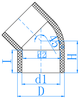 UPVC 45°弯头 Elbow 45°(PN16)